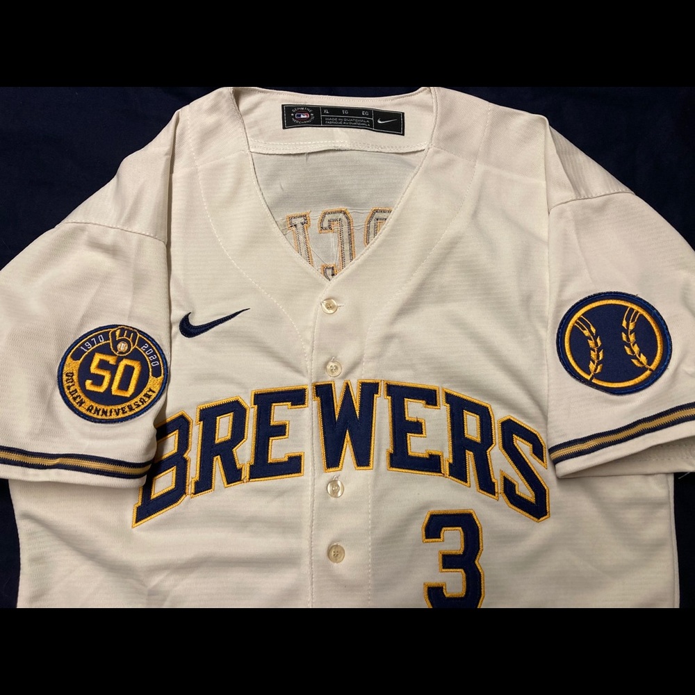 Orlando Arcia #3 Nike cream home jersey. Lady XL